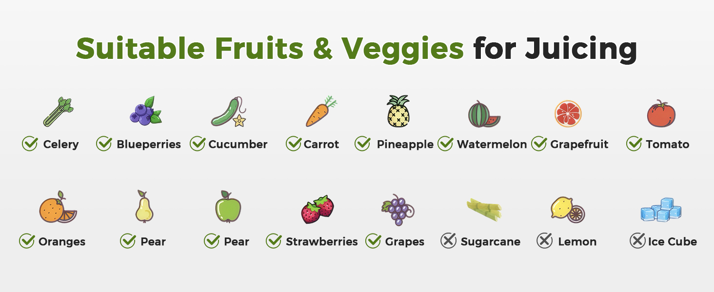Suitable Fruits &amp; Veggies for Juicing
