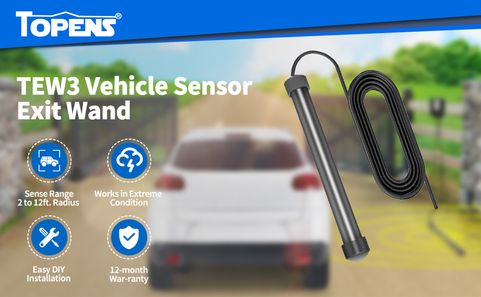 TOPENS TEW3 Vehicle Exit Sensor Kit Wired Driveway Gate