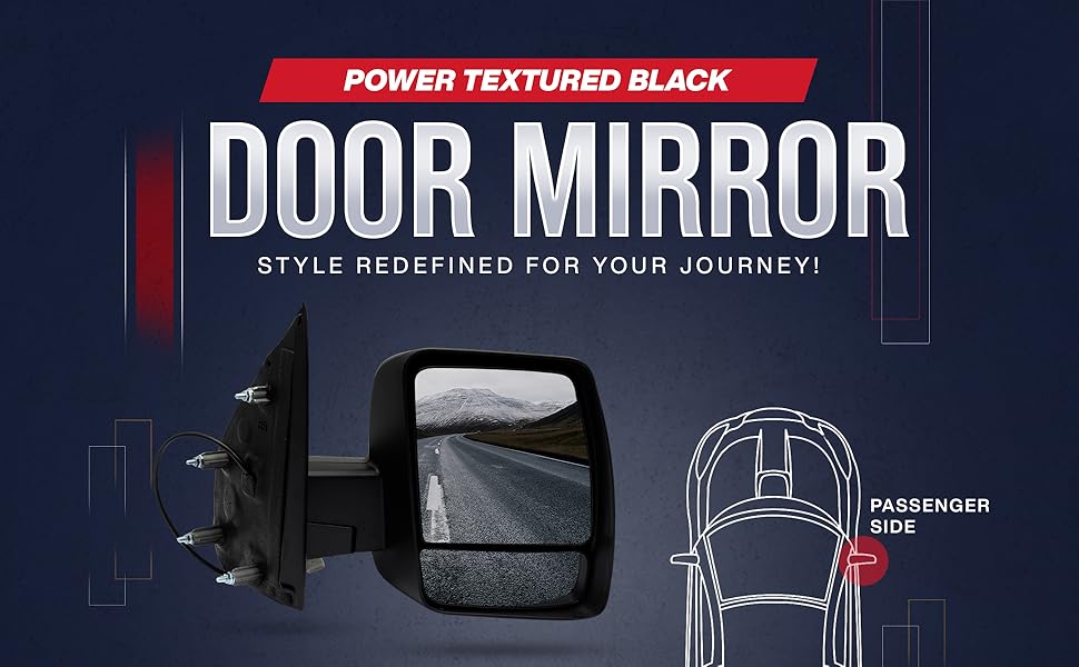 Replacement Power Door Mirror Passenger Side fits 2005