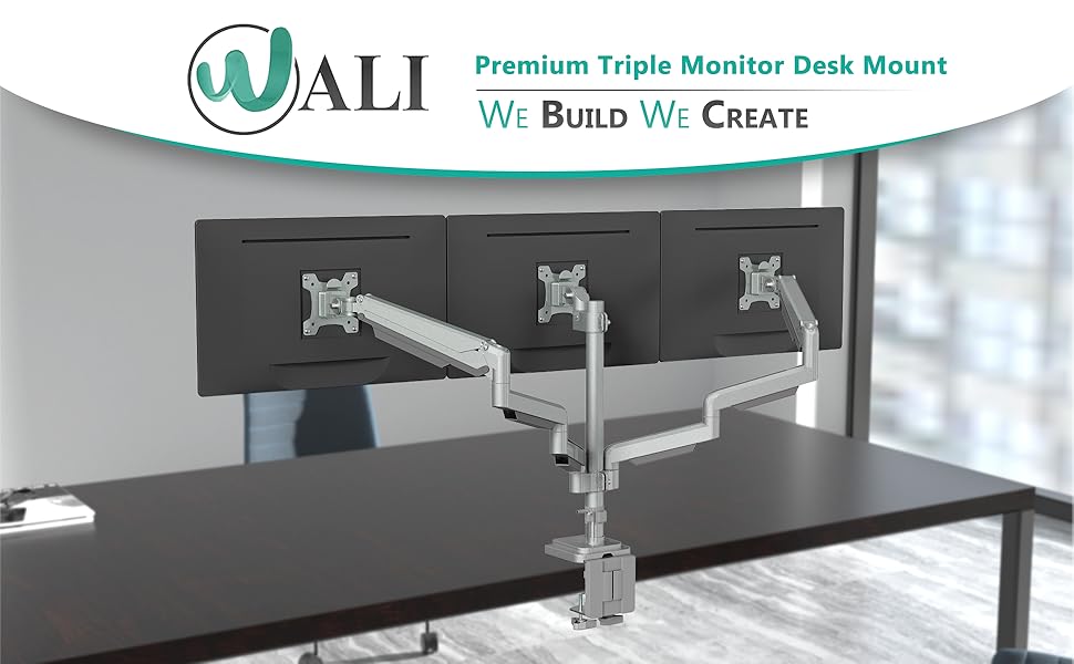 WALI Triple Monitor Mount, 3 Monitor Stand Desk Mount with