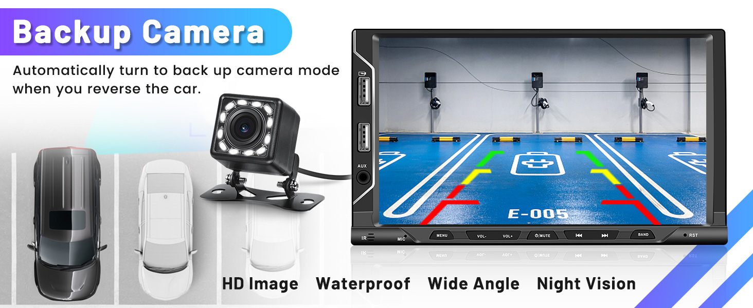 Hikity CarPlay Android Car Stereo Double Din Builtin DAB/DAB+ 7" Touch