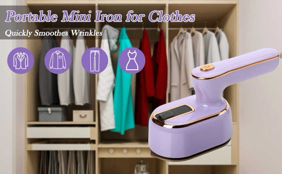 Travel Steam Iron for Clothes, Biupky Portable Steamer for