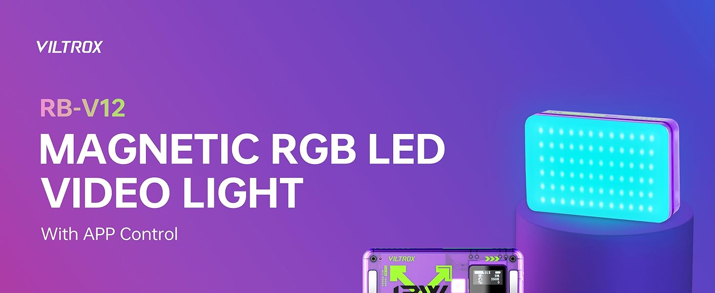 VILTROX Magnetic RGB Video Light 360° Full Color Portable LED Camera Light Panel