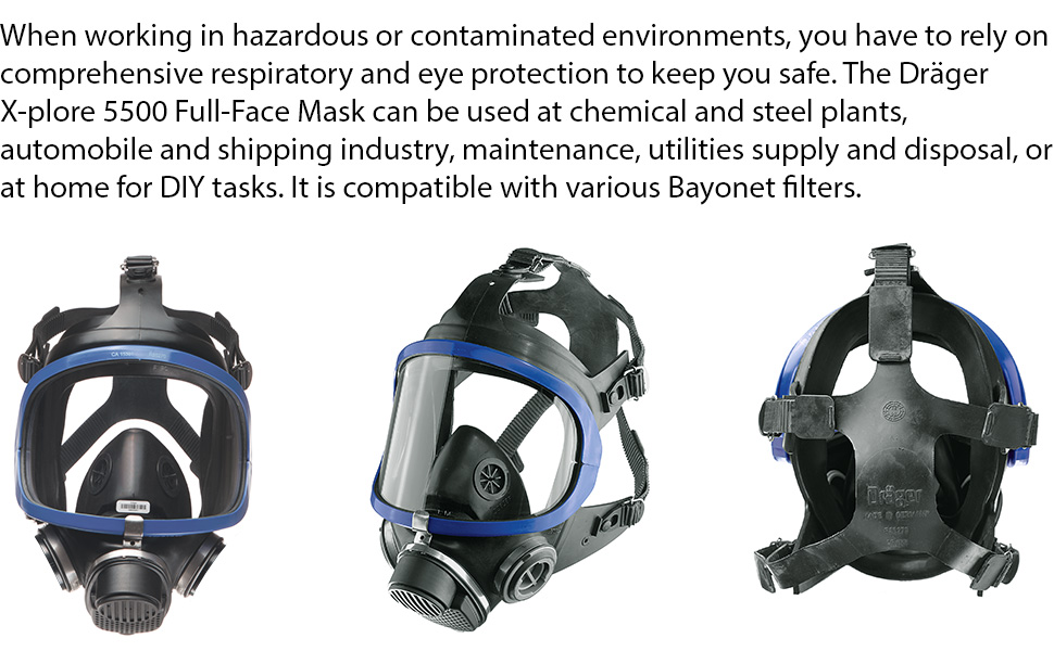 Dräger Xplore 5500 Quality fullface respirator mask with twinfilter