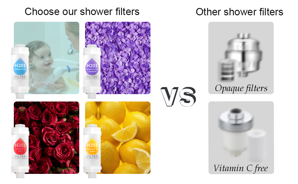 Vitamin C Shower Filter, rose Extract Scent, Multiple Filters to Purify