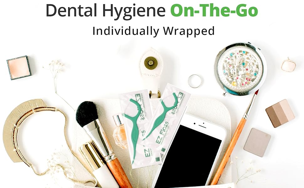 EZ Floss Mint 240 Mint Flavoured Dental Floss Picks with Strongline