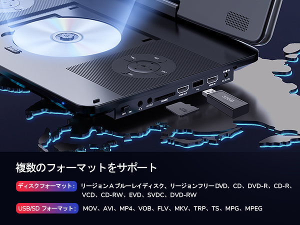 GOnavidio ポータブルブルーレイプレーヤー 13.3インチ　新品未使用 Amazon | GOnavidio ポータブルブルーレイプレーヤー HDMI入力