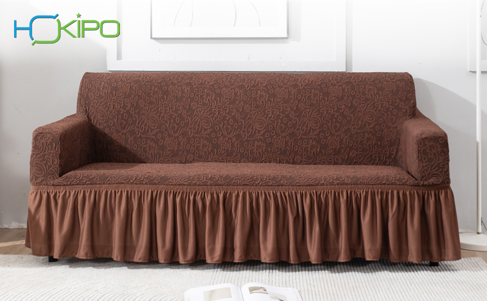 HOKIPO Elastic Stretchable Woven Jacquard Universal Sofa Cover with