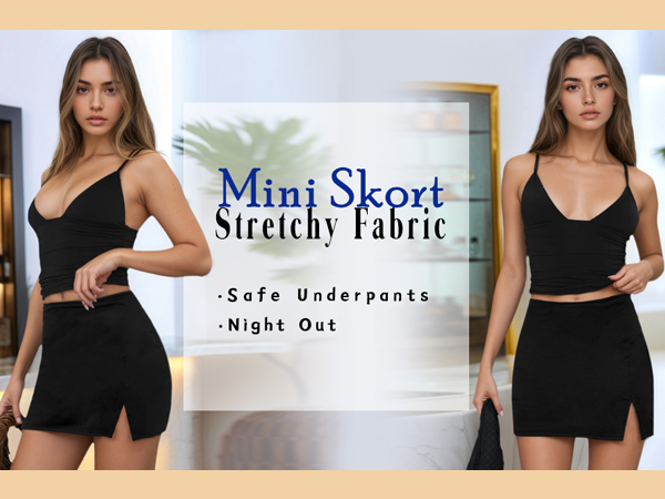 Amazon.com: Women's Side Slit High Waisted Mini Skirt