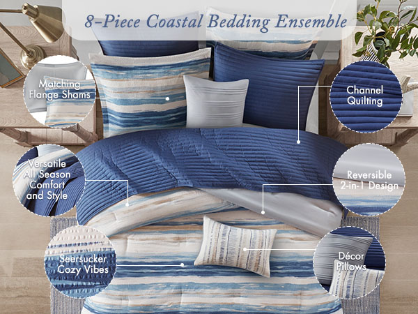 Amazon.com: Madison Park Marina Comforter Quilt Combo Set
