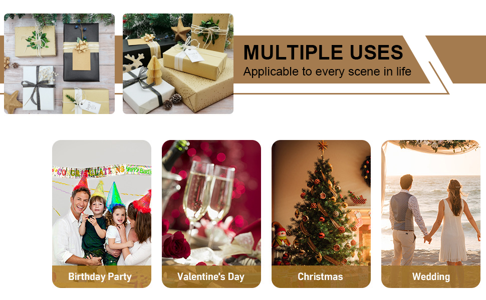 Wrapping Paper,30 Roll Happy Birthday Gift Kraft Wrap,Total Size 17IN x 68.9FT(100