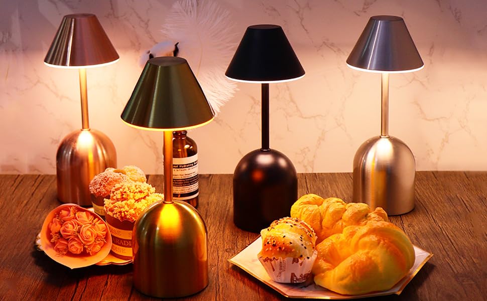 Lampe De Table Sans Fil Rechargeable LED Lampe De Bureau Batterie, 3 Niveaux De Luminosité Gradation Lampe De Table Lampe De Table Extérieure Pour Htel Moderne Restaurant Salle à Manger Lumières Porta 10 .