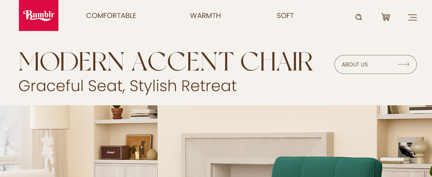 Accent chair has an embracing feel with a high back, round and soft lines and inviting upholstery.