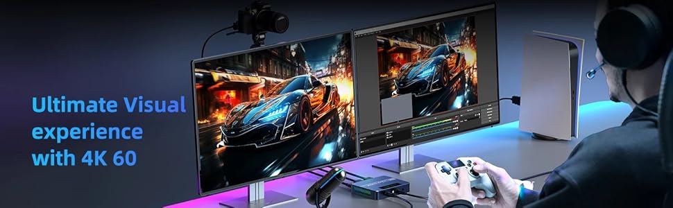 4K60 Pass-through & 4K60 Capture. Ultra-low Latency, no watermarks.