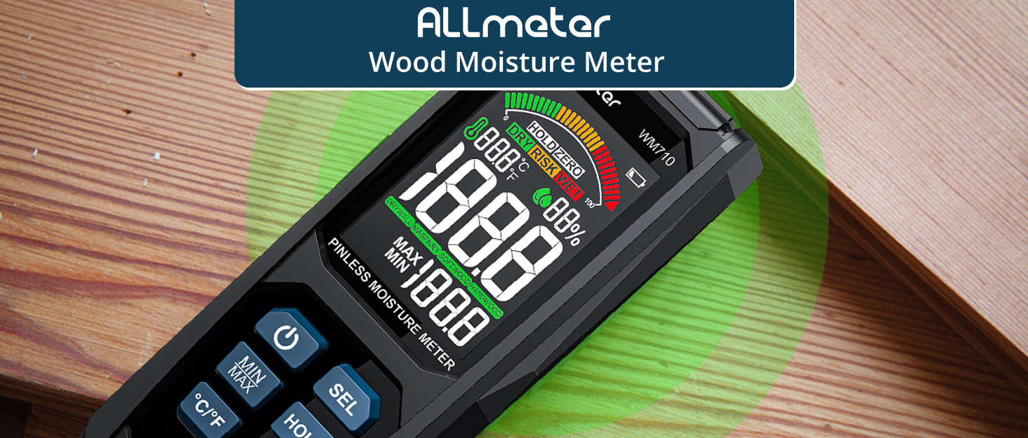 ALLmeter Advanced Moisture Meter for Wood Drywall Pinless Moisture