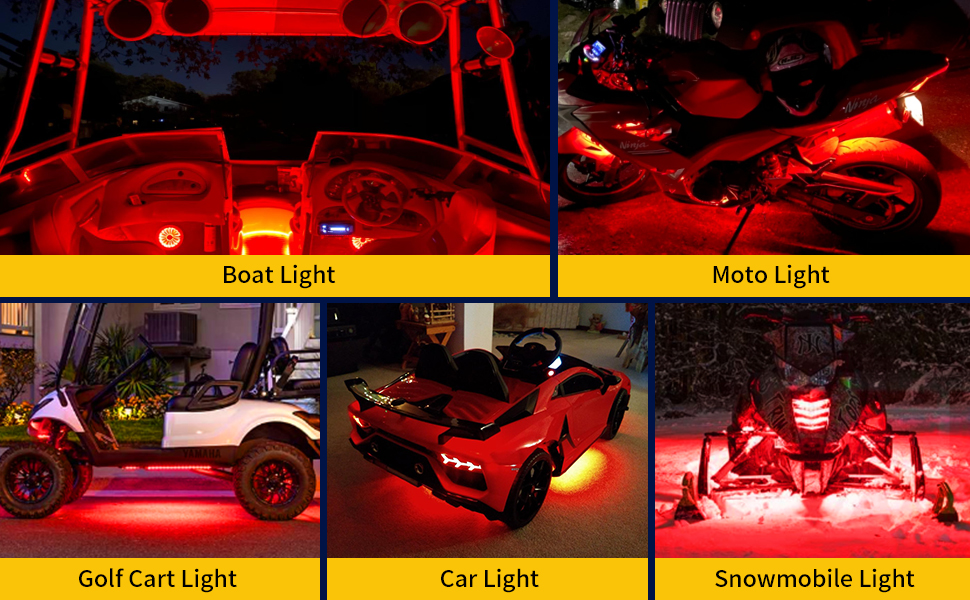 DUOFU365 Car Led Strip Lights, Golf Cart Lights, 12V LED Strip Light for Truck Car