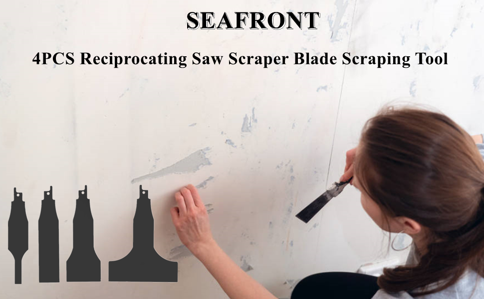 4PCS Reciprocating Saw Scraper Blade Scraping Tool Attachment