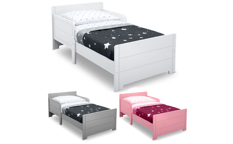 classic wooden toddler kids bed safety side guard rail girl boy junior bedroom