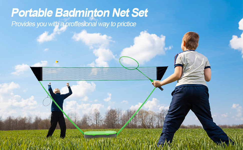 FBSPORT Portable Badminton Set with Net, Easy Setup Volleyball Net for