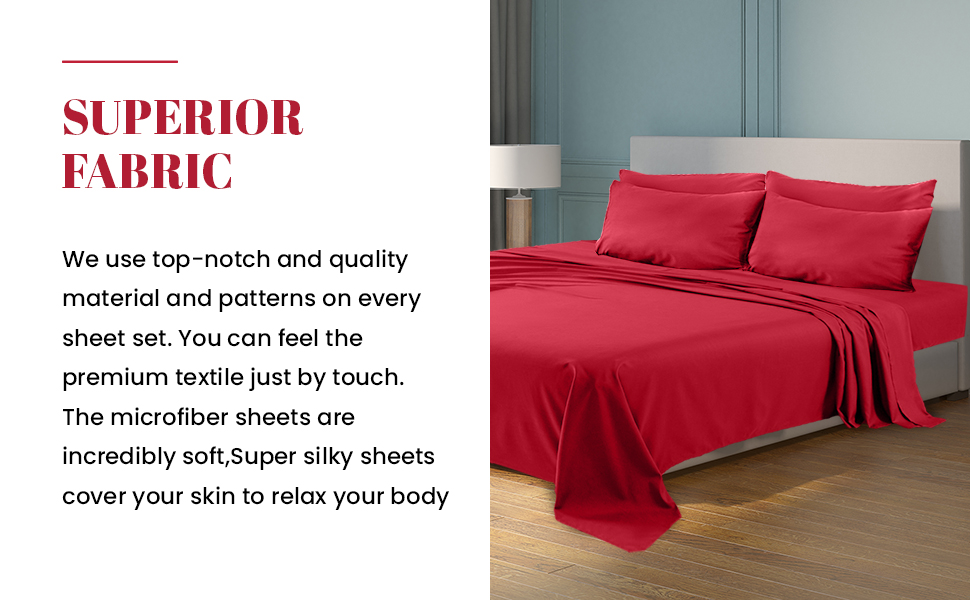 MEISHANG Full Size Sheet Set Cooling Breathable Bed Sheets