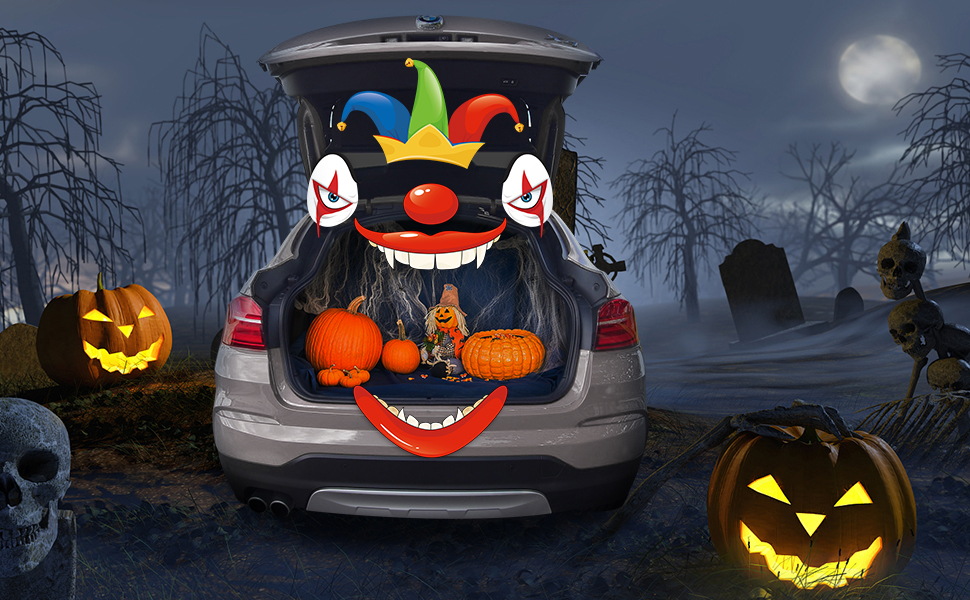 Hooqict Halloween Trunk or Treat Car Decorations Kit Scary Car Decorations Exterior