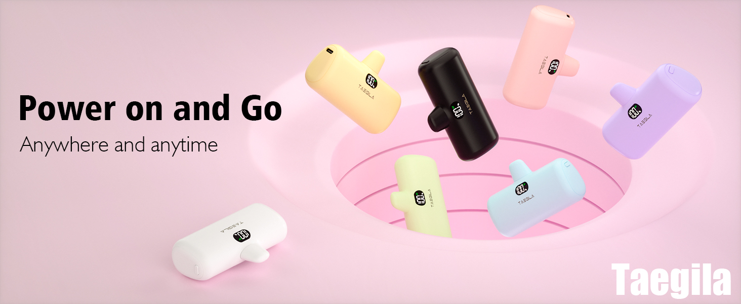 Taegila Small Portable Charger iPhone 5000mAh with Built in