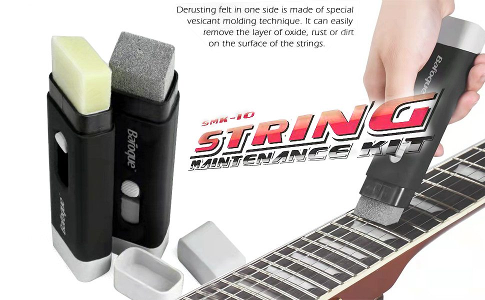 Baroque Fast Guitar Strings Cleaner Eraser, Double Head Rust Remover