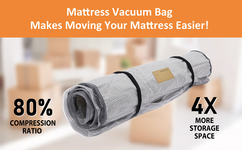 Foam Mattress Vacuum Bag (Queen/Full/Full XL) with Straps and 5 Name