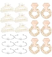 18 PCS Bridesmaid Proposal Gifts Include Pearl Hair Claws Bridesmaid Scrunchies Bracelet Champagn...
