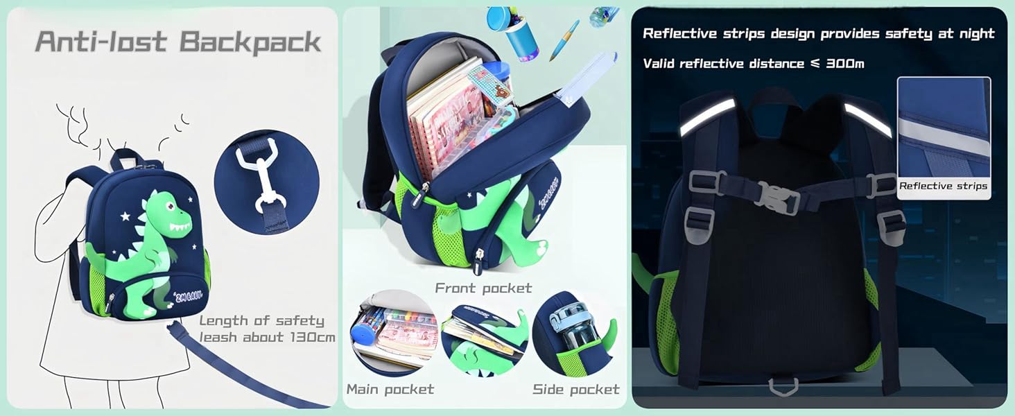 dinosaur preschool backpack for boys