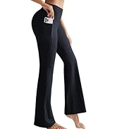 RUNNING GIRL Womens V Crossover High Waist Yoga Pants Flare Leggings for Women with Side Pockets