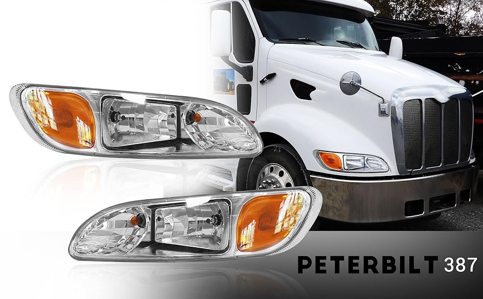 Amazon.com: Headlights for Peterbilt 387 325 330 335 337 340