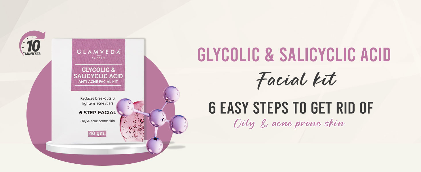 Glamveda Glycolic & Salicylic Anti Acne Facial Kit