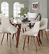 LumiSource Fabrico Chair, Upholstered Dining Chairs, Mid-Century Modern Dining Chair, Kitchen Cha...