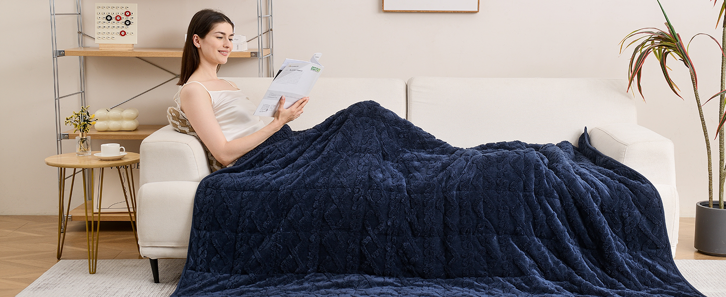 Topblan Weighted Blanket Queen Size 15lbs, Adult Weighted