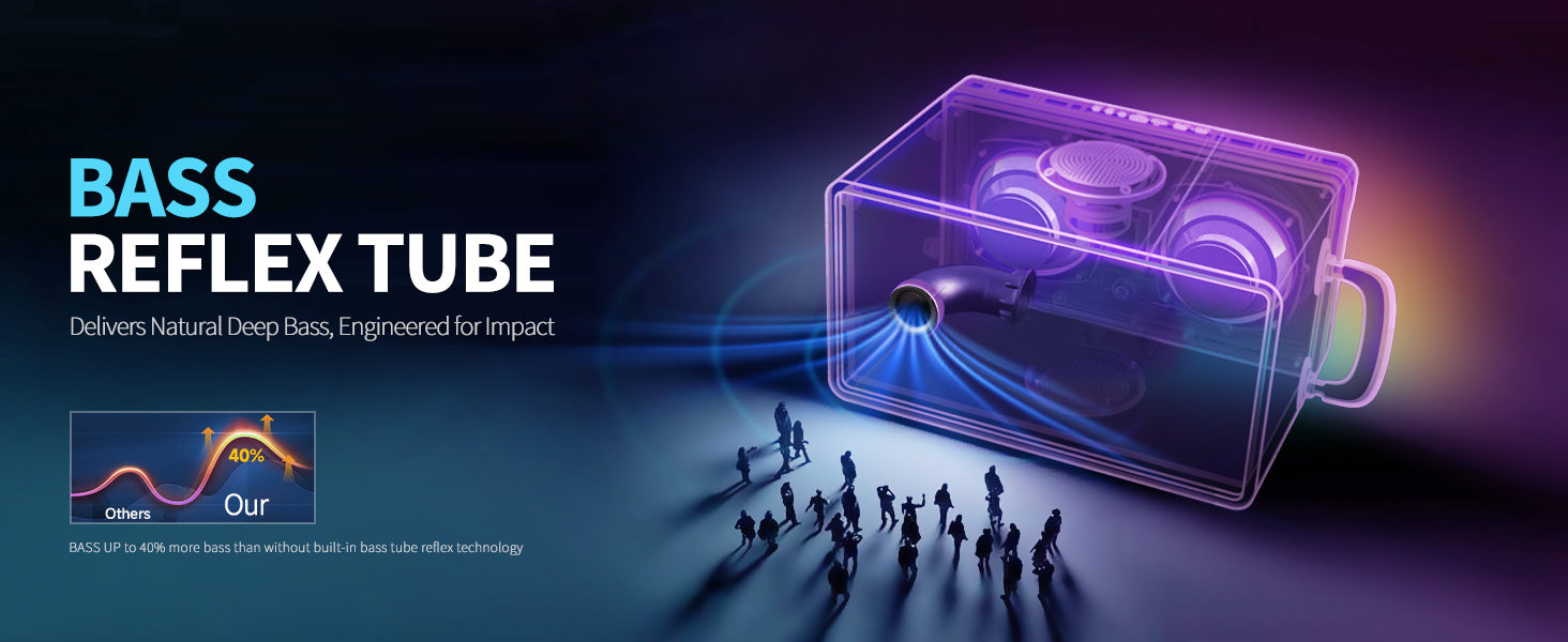 big speaker loud with bass reflex tube