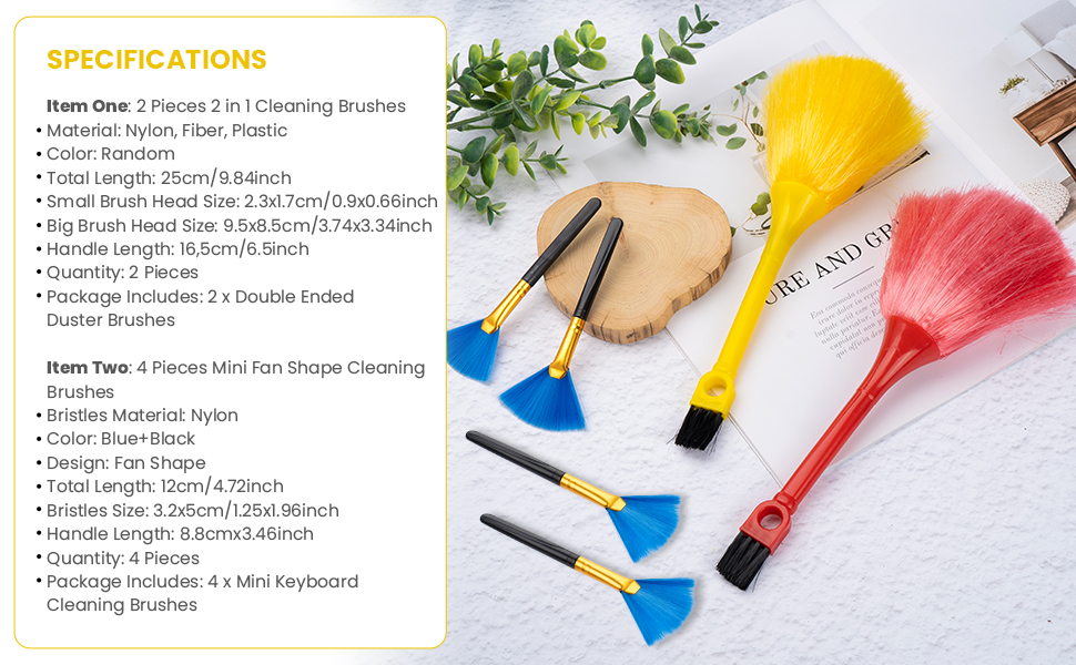 Computer Brush Set Keyboard Dusting Brush 2 Pieces Double