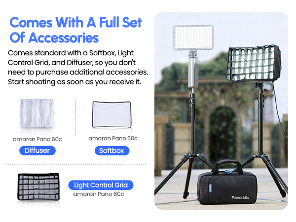 Amazon.com : Amaran Pano 60c Kit Led Video Panel Light 60W RGBWW