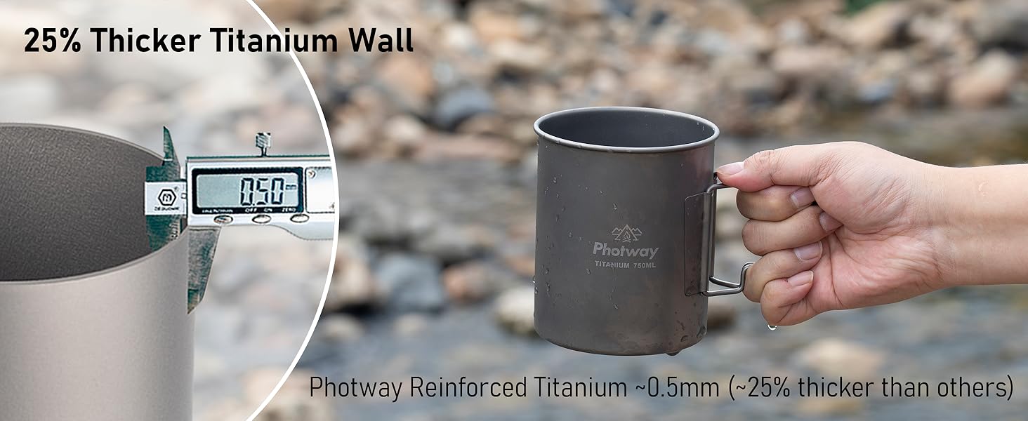 750ml Camping Titanium Pot