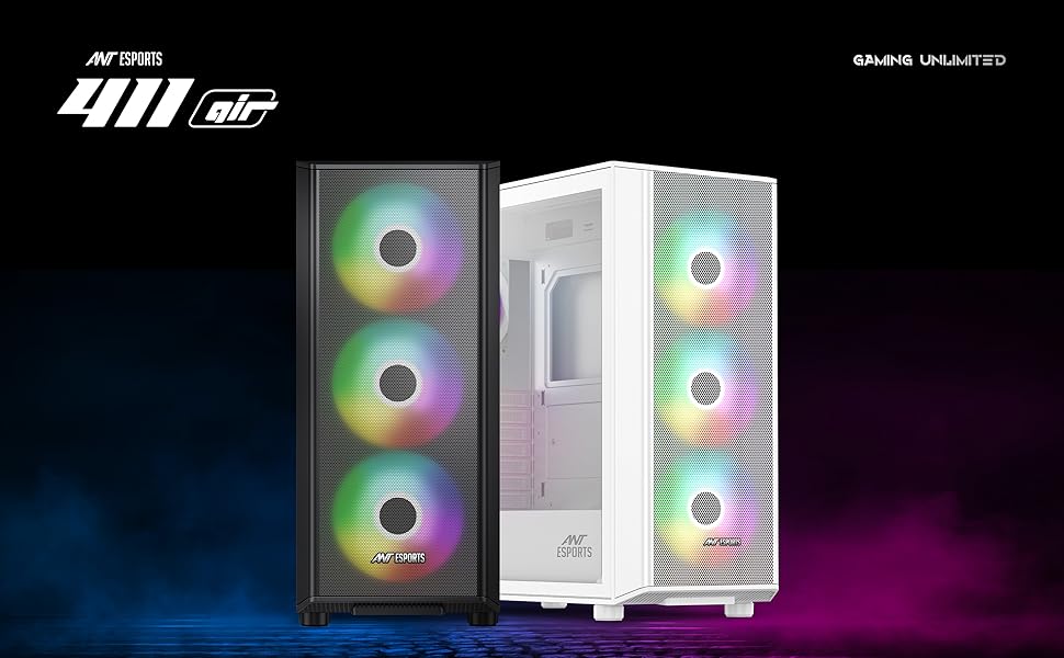 ant esports 411 air computer case gaming cabinet