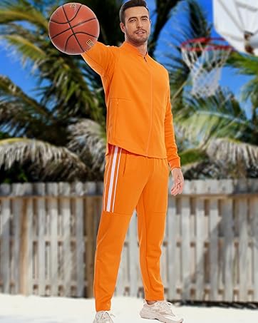 mens orange tracksuits