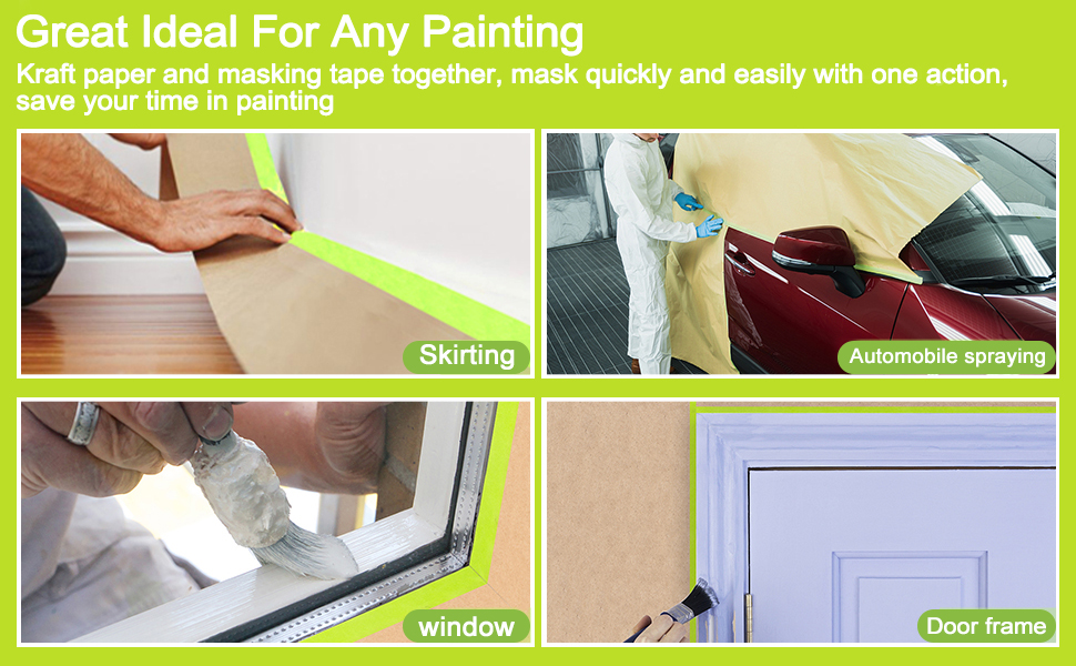 1 Roll Masking Paper for Spraying,Car Masking Paper for Spraying,Brown