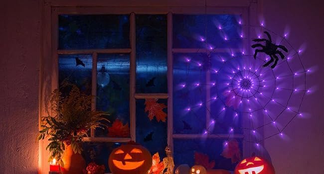 Halloween Decorations Spider Web Lights