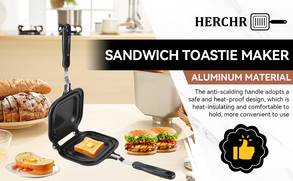 Stovetop Toastie Maker,Sandwich Toastie Maker,14.4×6.3×1.4 inch Non