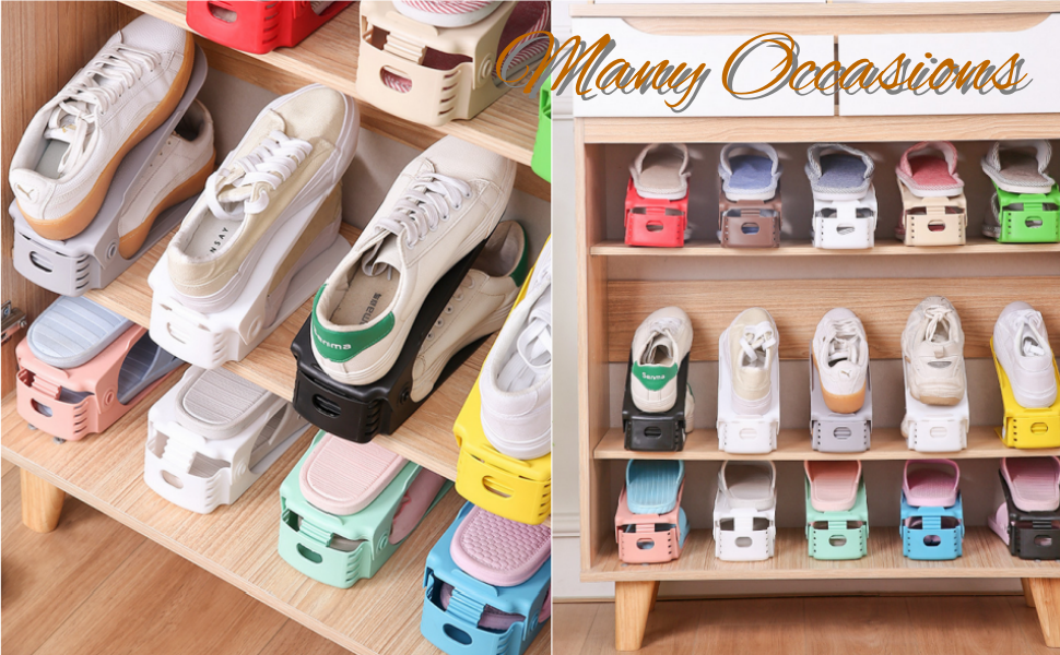 White Plastic Shoes Space Saver