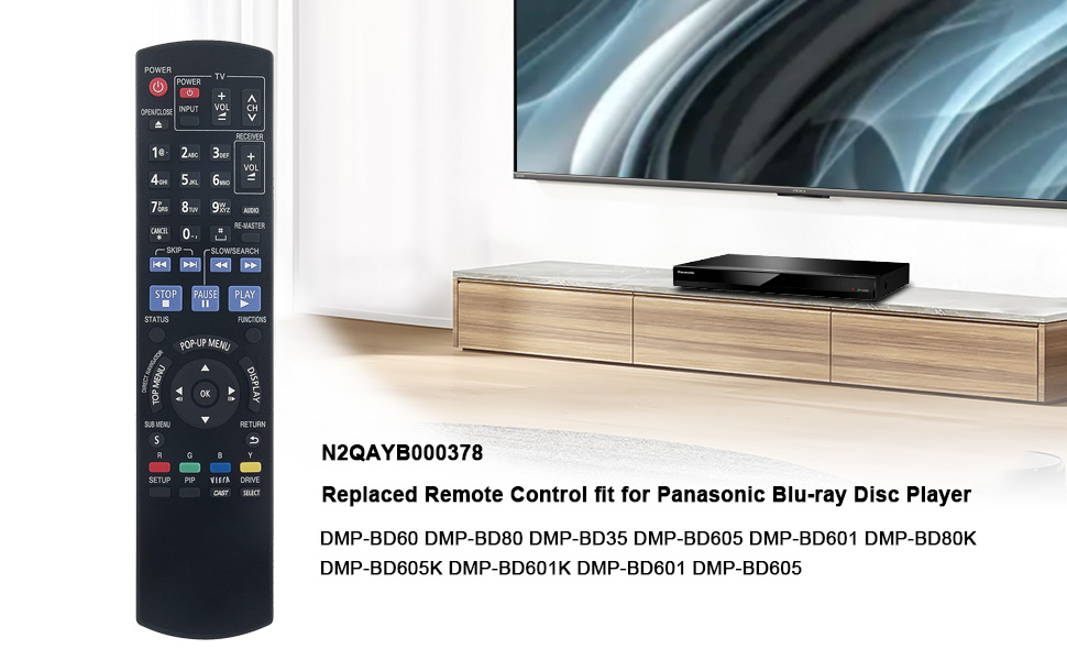 PanasonicBD用リモコンN2QBYB000037 Panasonic N2QAYB000378 Blu-ray Player Remote Control DMP