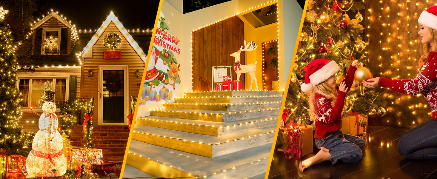 Brightown Solar String Lights Outdoor - 40FT 100 LED String Lights Solar Powered with 8 Lighting Modes, IP65 Waterproof Patio Lights, Solar Lights for Outside Tree Balcony Gazebo Party, Warm White 18 Solar String Lights Outdoor