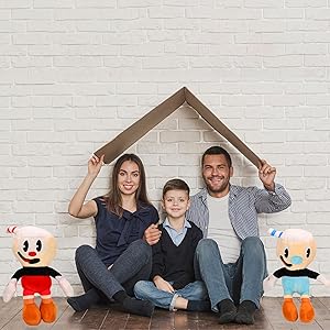 wiztex Cup-Head Mug-Man Stuffed Animal - 23 cm Washable Anime Toy ...