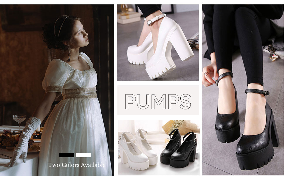 Amazon.com | AIMODOR Womens Goth Platform Chunky High Heel