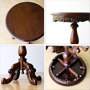 ヨーロピアンアンティーク調 マホガニー サイドテーブル 彫刻 ラウンテーブル ダイニングテーブル 165cm 楕円形 象嵌 花柄 マホガニー 4人用